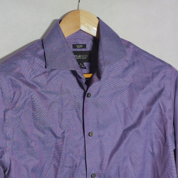 Awareness Kenneth Cole 15 - 32/33 Men's Purple Dress Shirt - Picture 3 of 5